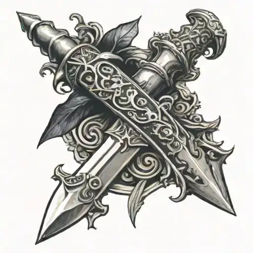 Straight Dagger With Gothic Detailled Decor