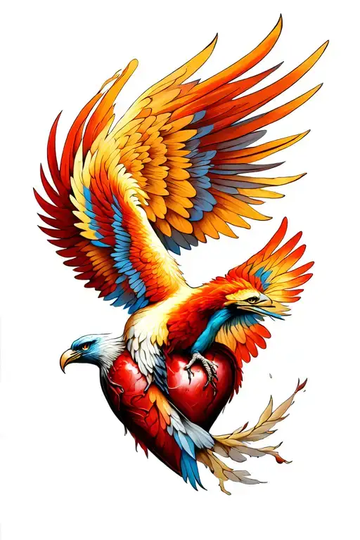 Phoenix Rising From Heart