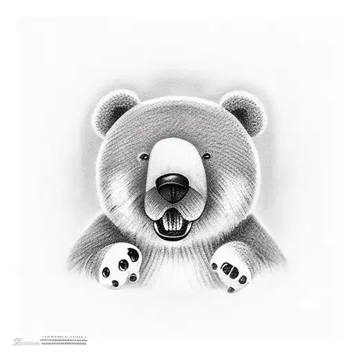 Big Bear Getting Pet By A Little Girl