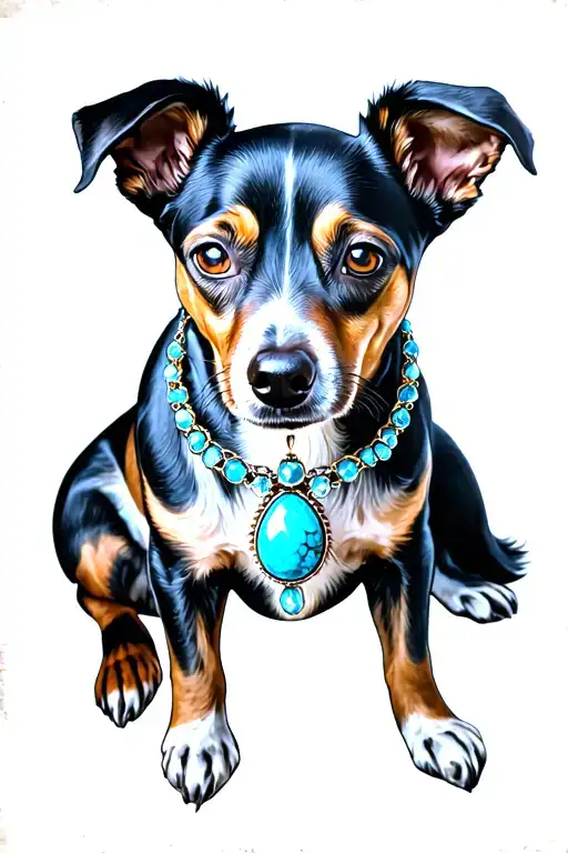 Dog With Turquoise Jewelry