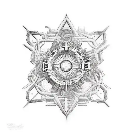 Mother And Two Daughters Ship In Background