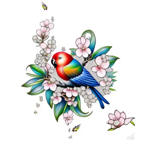 Love Bird With Dogwood
