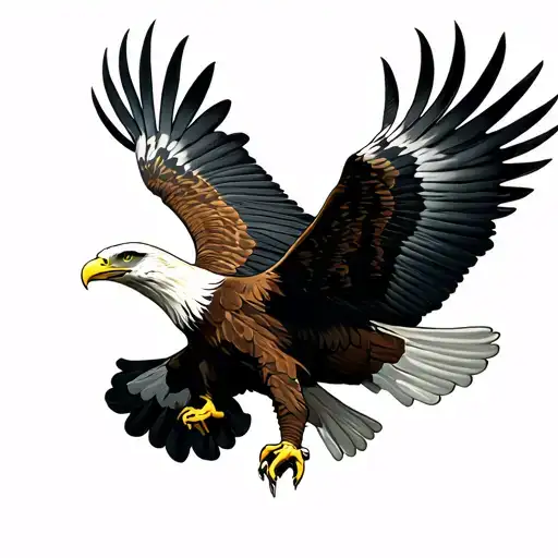 Highlands And Eagle Flying