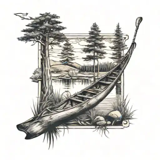 River Mountain Hammock Forest Lake Canoe