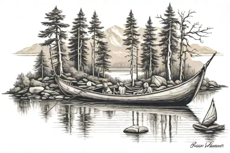 River Mountain Hammock Forest Lake Canoe