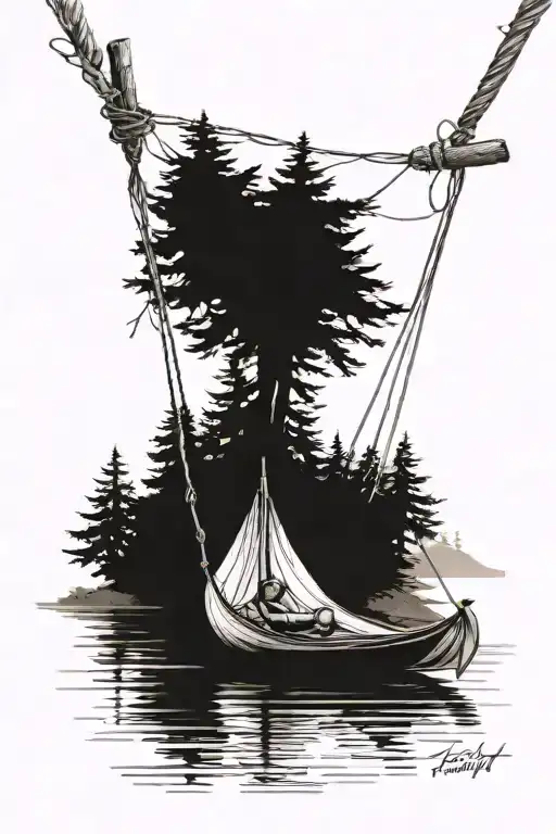 River Mountain Hammock Forest Lake Canoe