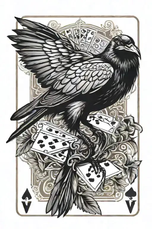 Baltimore Raven Featuring Playing Cards
