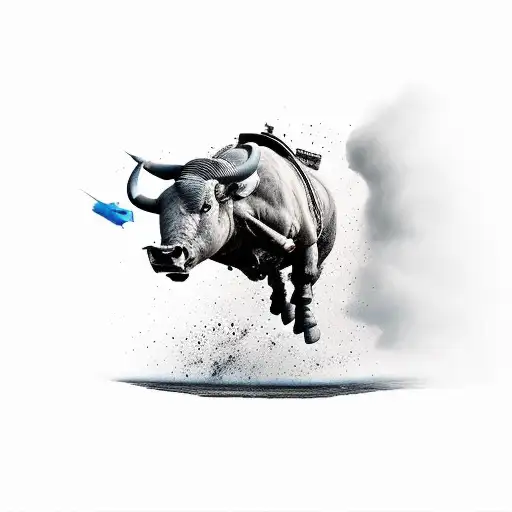 Raging Bull Busting Through Air Force Tank Patch