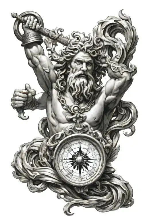 Poseidon With Compass Intertwined
