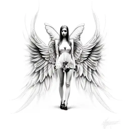 Fallen Angel On Its Knees Ripped Angel Wings