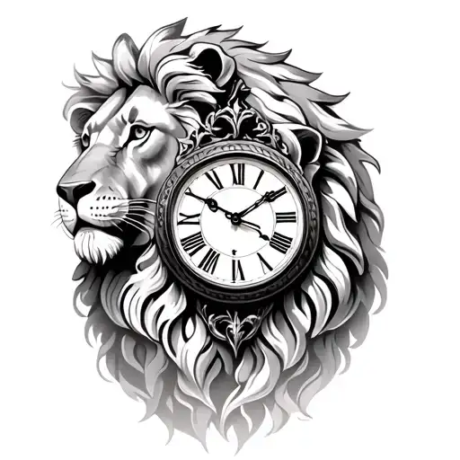 Lion Clock Rose Aslan Standing Side