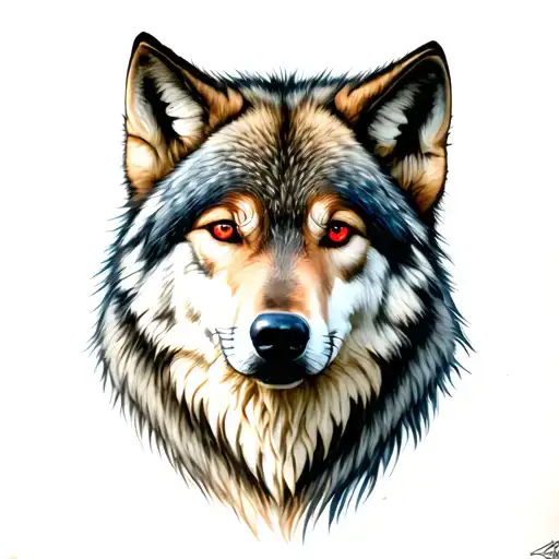 Wolf With Red And Blue Eyes