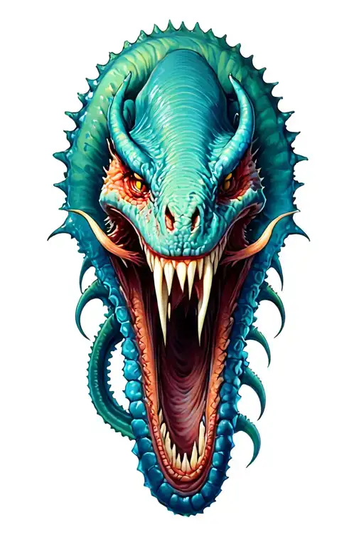 Sea Monsters Whit Tentacles Teeth Claws