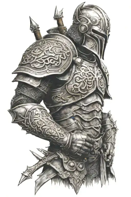 Full Sleeve With Shoulder Armour And Elder Scrolls Book Style Font