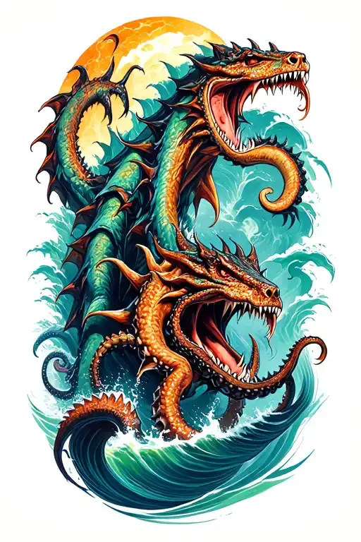 Sea Monsters Fight With Kraken