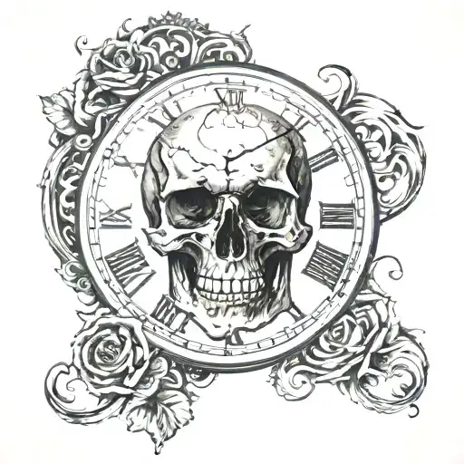 A Clock With A Skull Shape
