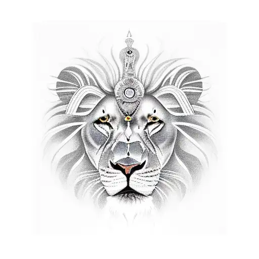 India Combined With A Yellow-eyed Lion