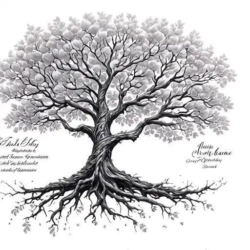 Tree Of Life Intertwined With Names Incorporated
