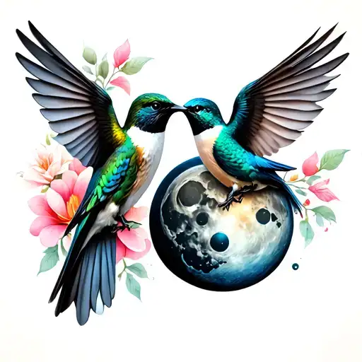 2 Humming Birds Moon Cycles