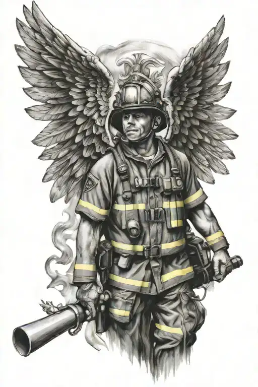 Fireman With Angel Wings