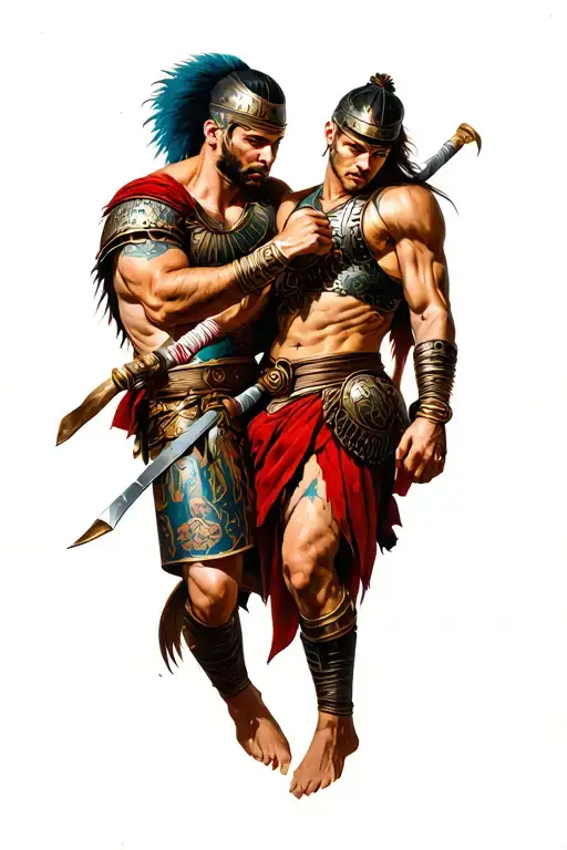Two Gladiator Fighting