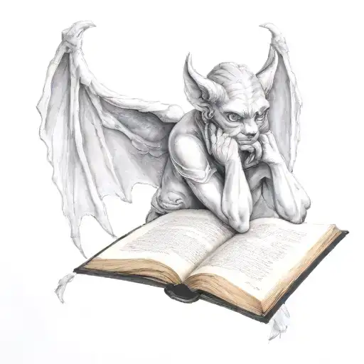 Female Gargoyle Reading A Book