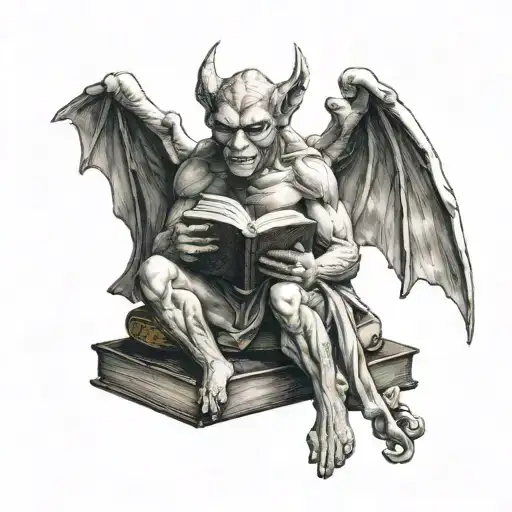 Female Gargoyle Reading A Book