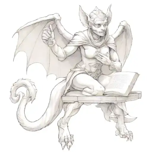 Female Gargoyle Warrior With A Book