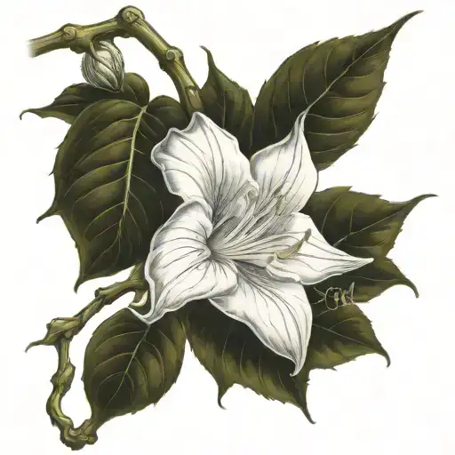 Moonflower On A Vine