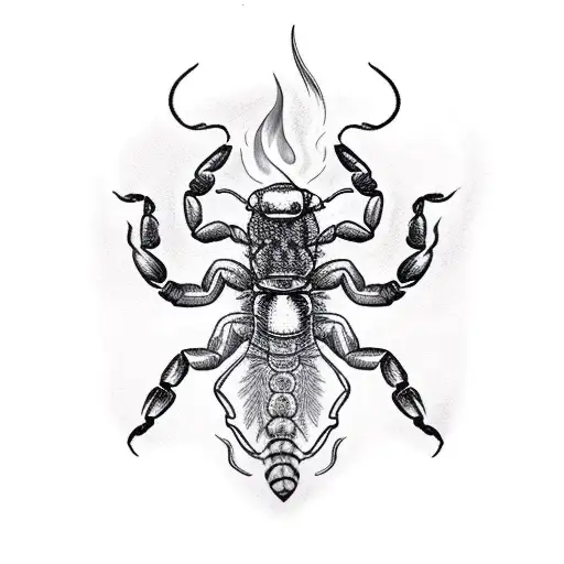 Scorpion With Flames