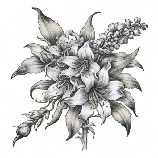 Larkspur And Lily Woven Into Cross