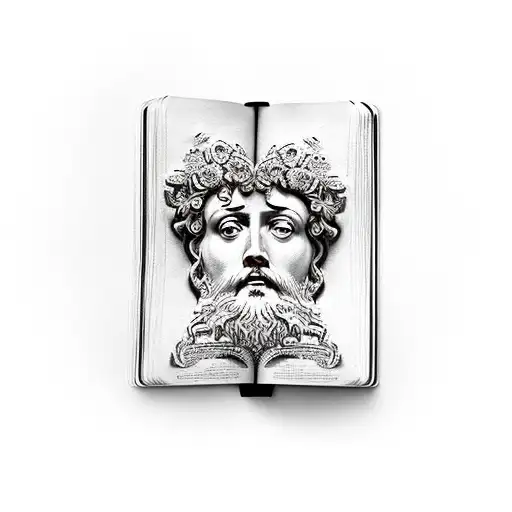 Marcus Aurelius Statue Reading A Book