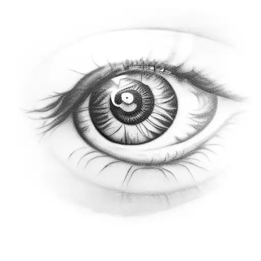 Female Eye With An Orchid Around It