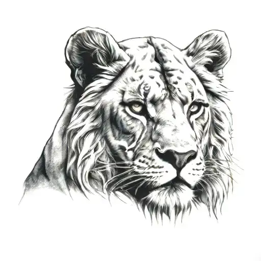 Leo With Warrior In His Nose Shape Outline