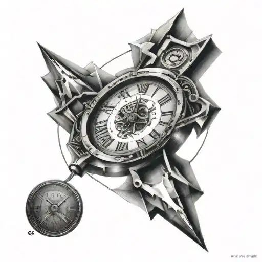 Geometric Clock With Roman Numerals