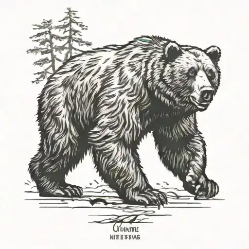 A Grizzly But Friendly Bear Standing Tall Whilst Carrying A Large Staff