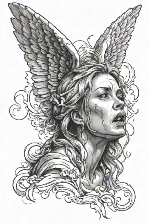 Female Angel Crying