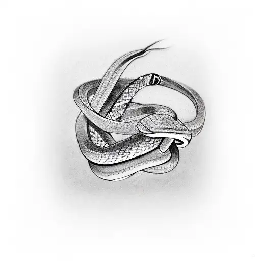 Tattoo Snake Entangled In The Arm And Ending In The Elbow