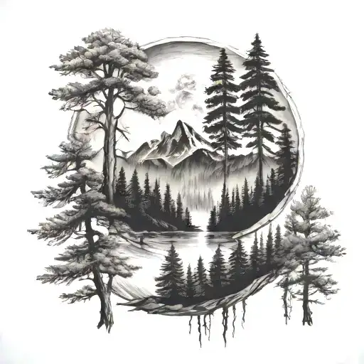 Forest Mountains Eclipse Family