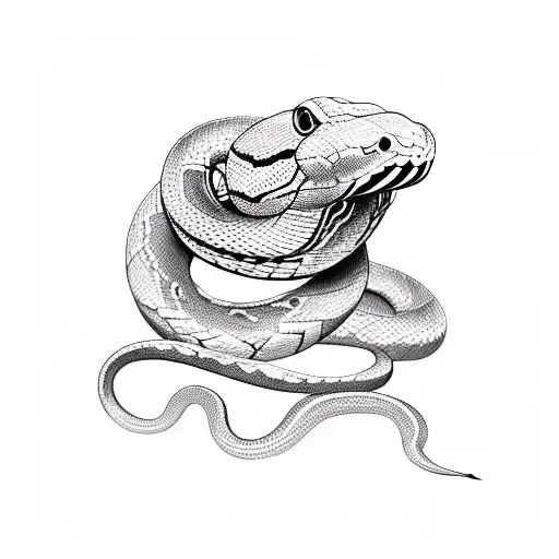 Snake Cut In Pieces With Eyes Over His Body