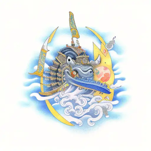 Samurai Whale Moon