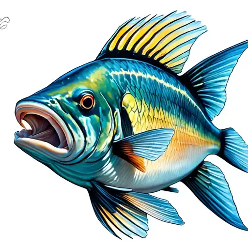 Marine Environment Surronding A Fish Looking Directly Forward