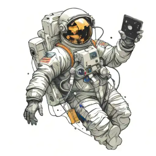 Astronaut With Electronic Tech House But Minimalist Music On A Sleeve