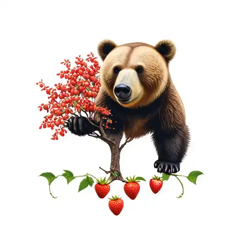 Madrid Bear And Strawberry Tree Growing