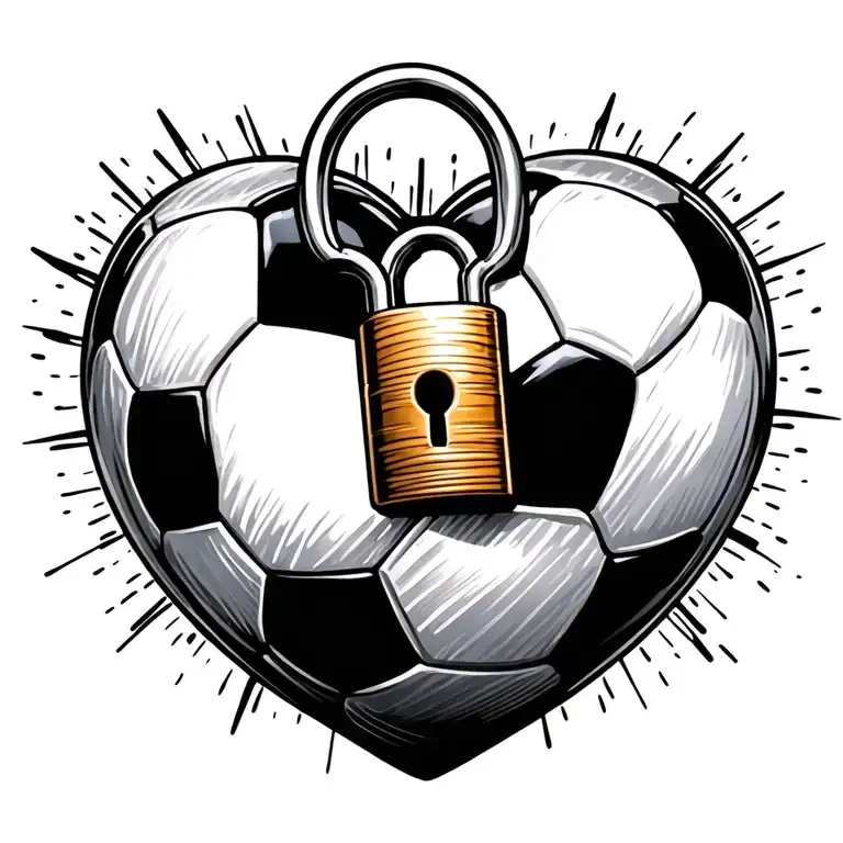 Soccer Love Heart Shaped Lock