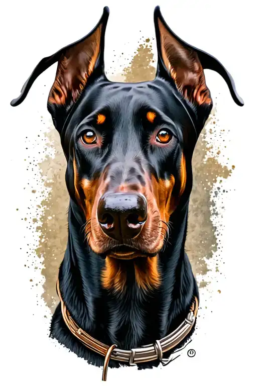 Realism Doberman With A Manly Background For Forearm Sleeve