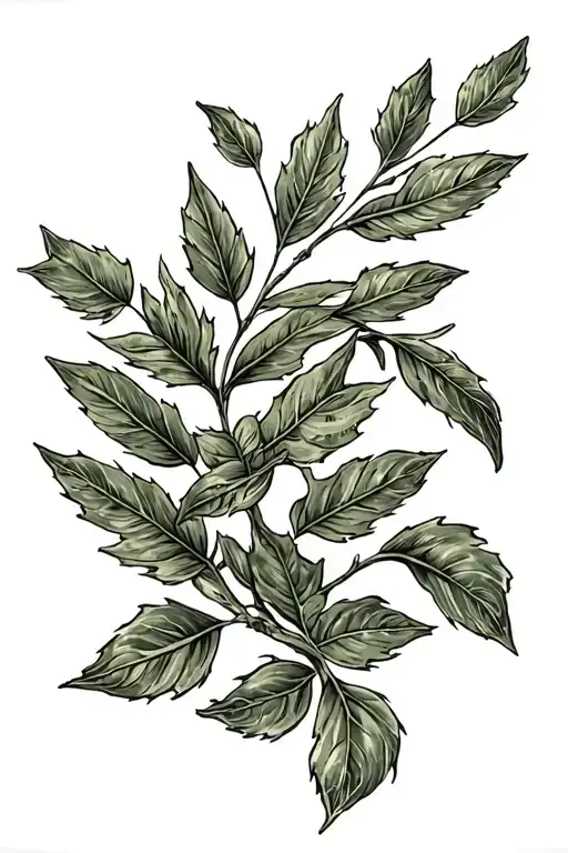 Laurel Leaves With Roman Numerals