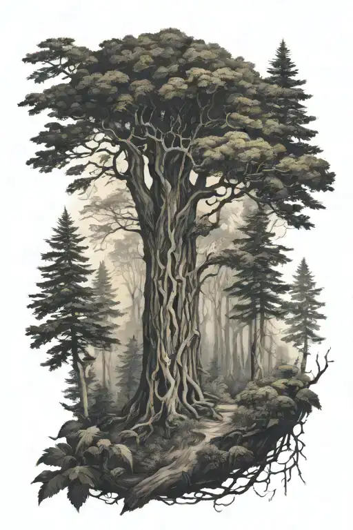 Mysterious Forest Scene