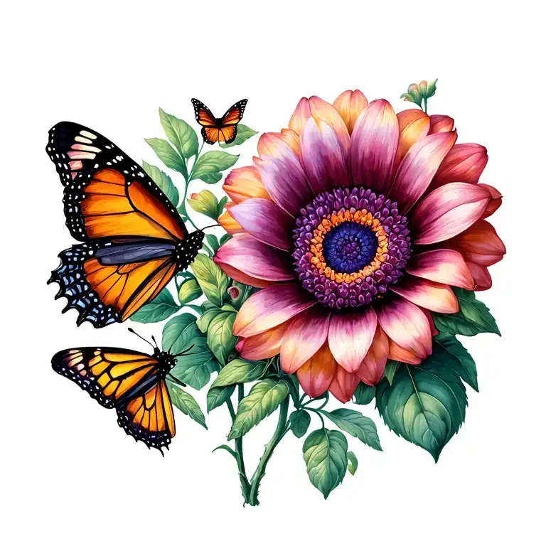 Lacey With Flower Growing And Butterflys