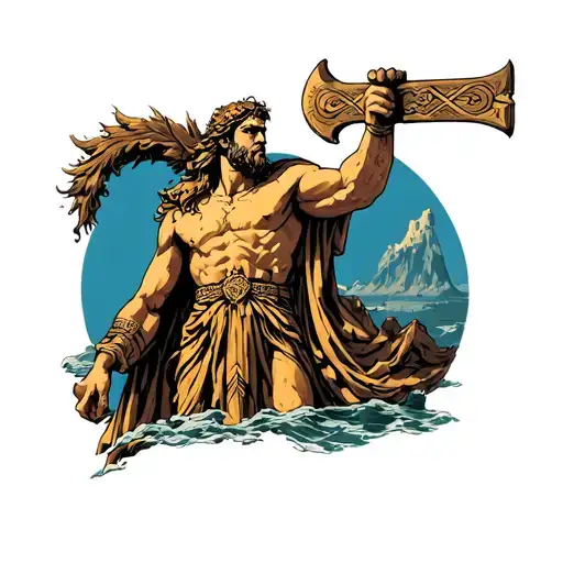 Norse God Hermes Holding Astaff